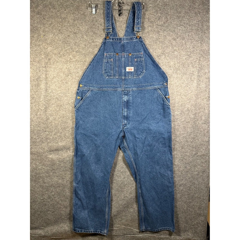 Round House Mens Denim Bib Overalls Blue Lot‎ 699 Workwear 44x30 Medium Wash
